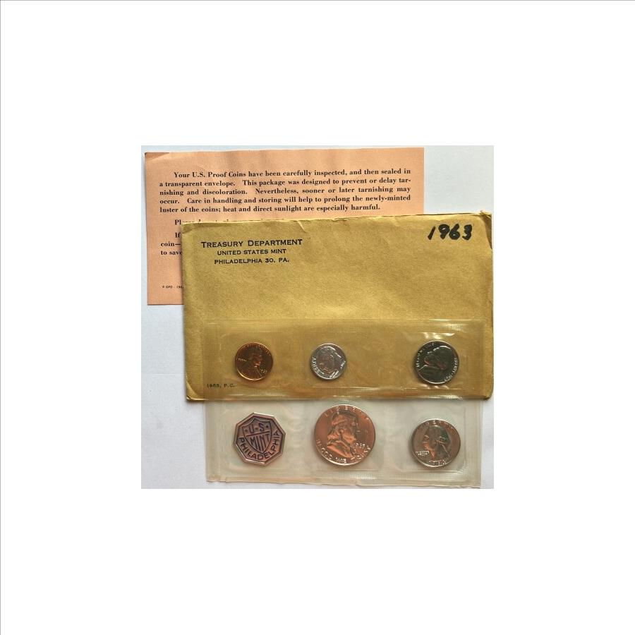 * 1963 U.S. Mint Silver Proof Coin Set - 5 Coins | Property Room