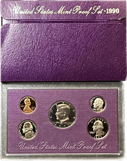 * 1990-S United States Mint Proof Set - 5 Coins in Original Mint ...