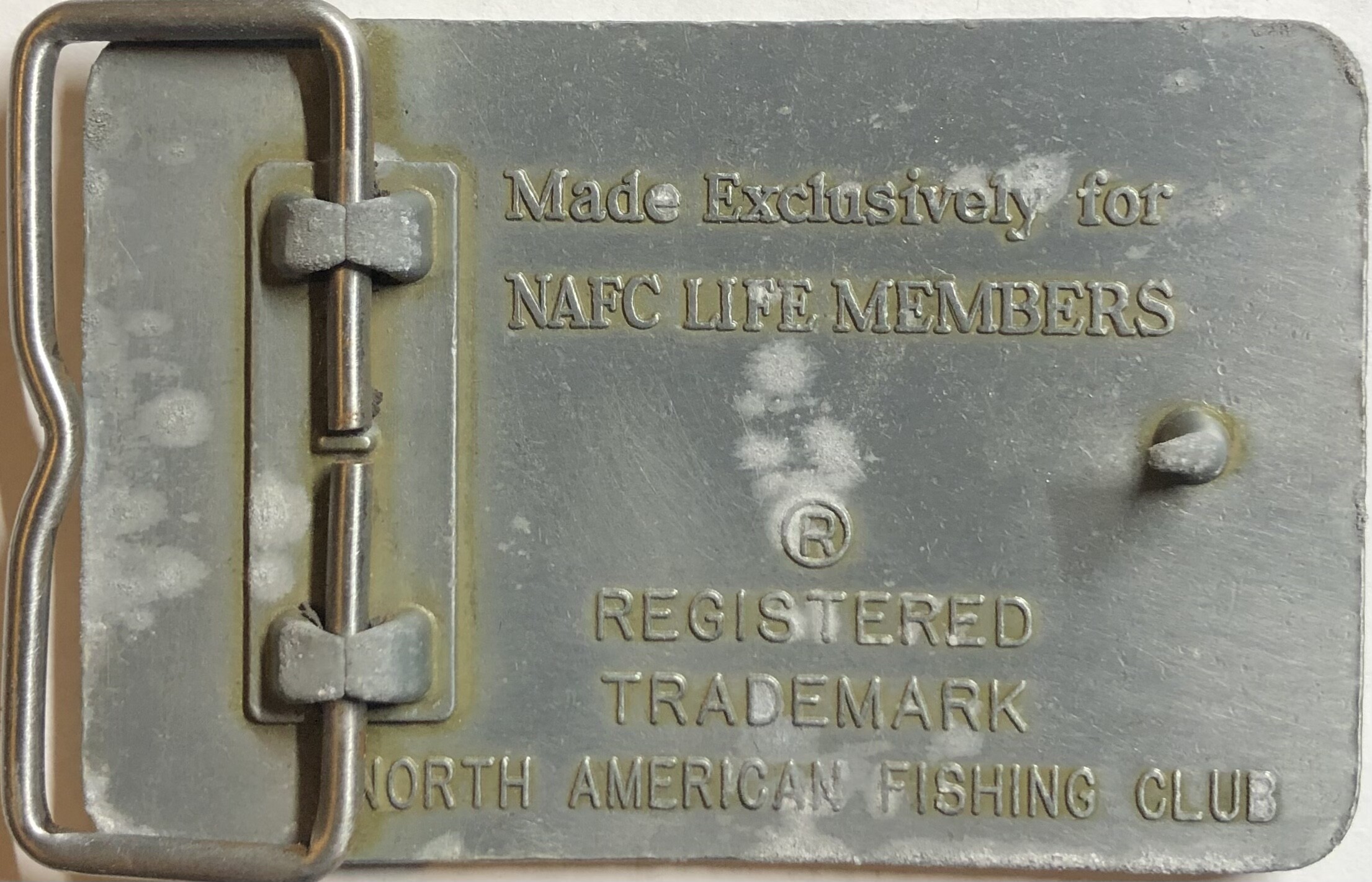 Boucle De Ceinture Vintage North American Fishing Club - Membre à Vie - John McKliget