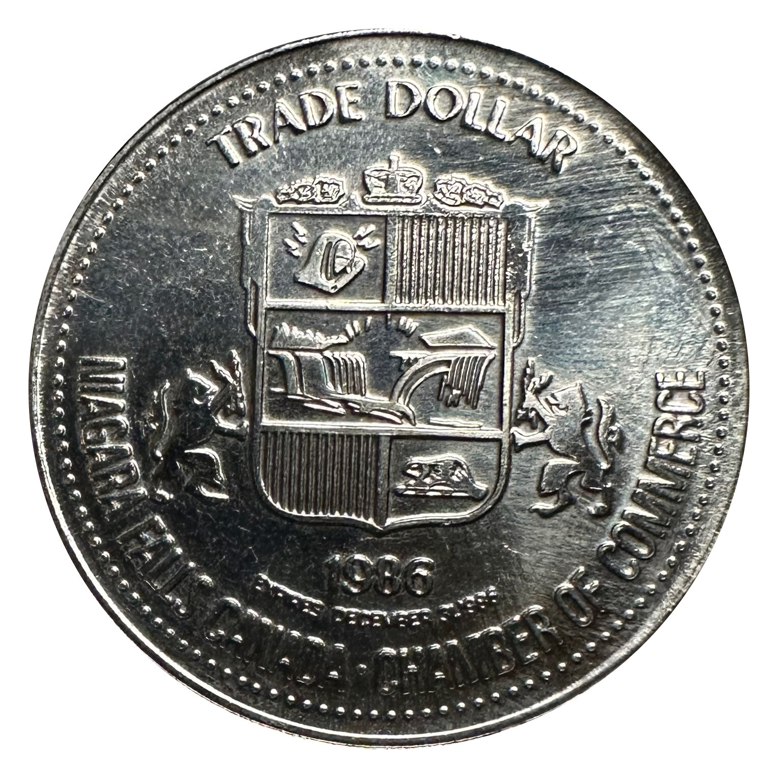 >1986 Niagara Falls General Sir Isaac Brock's Monument Trade Dollar