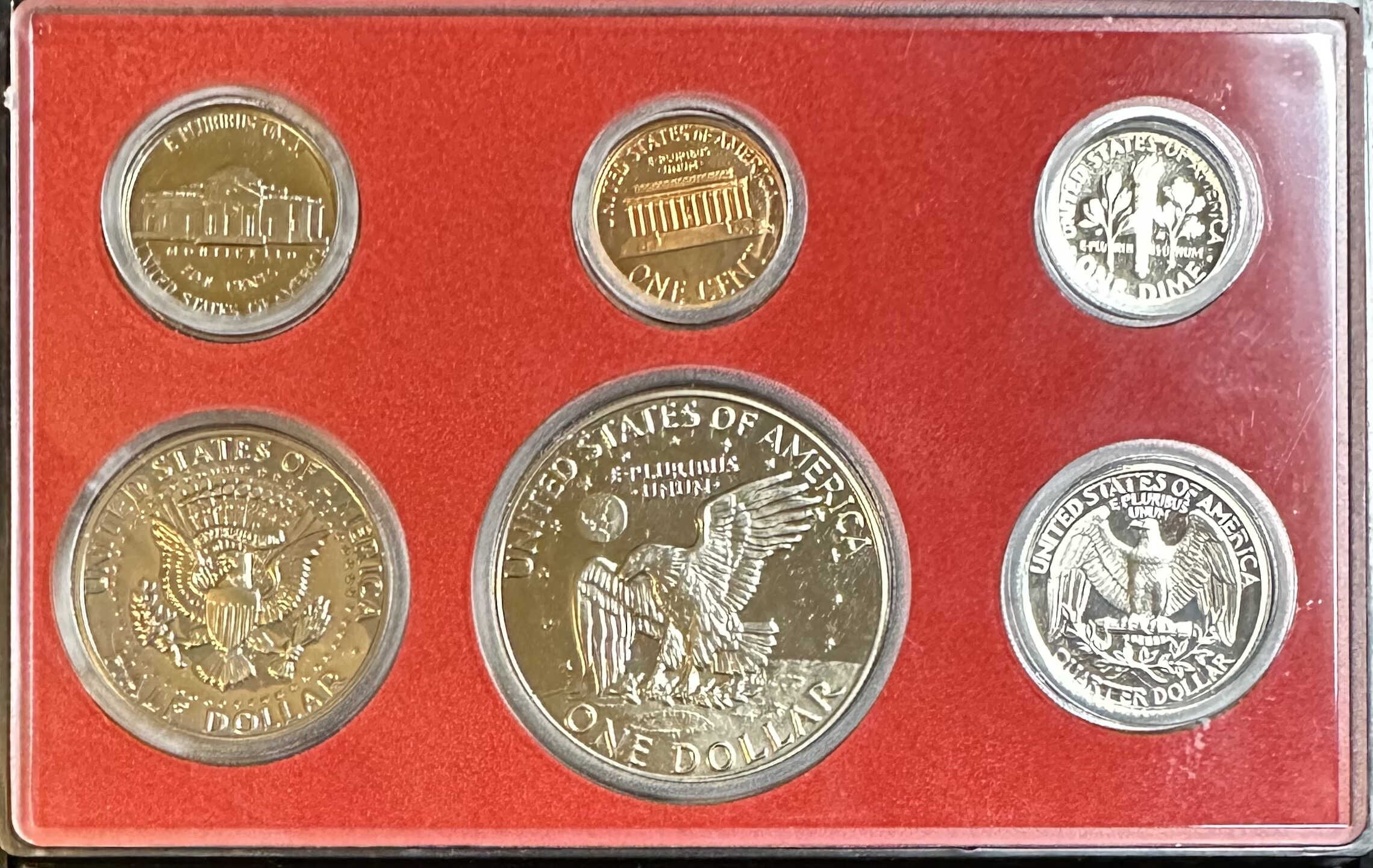 >1977-S U.S. Proof Set - 6 Coins Including Eisenhower Dollar in ...