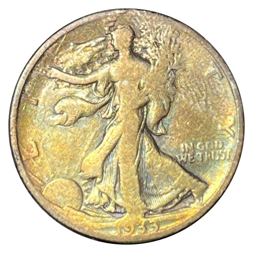 1933 S US Silver Walking Liberty Half Dollar With Superb Yellow 1933 s us silver walking liberty half dollar with superb yellow