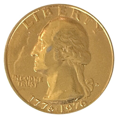 thumbnail image 2 of 24K Gold Plated 1976 Bicentennial Quarter With Black Ruthenium Accents - 2-Sided, Uncirculated 2 of 5