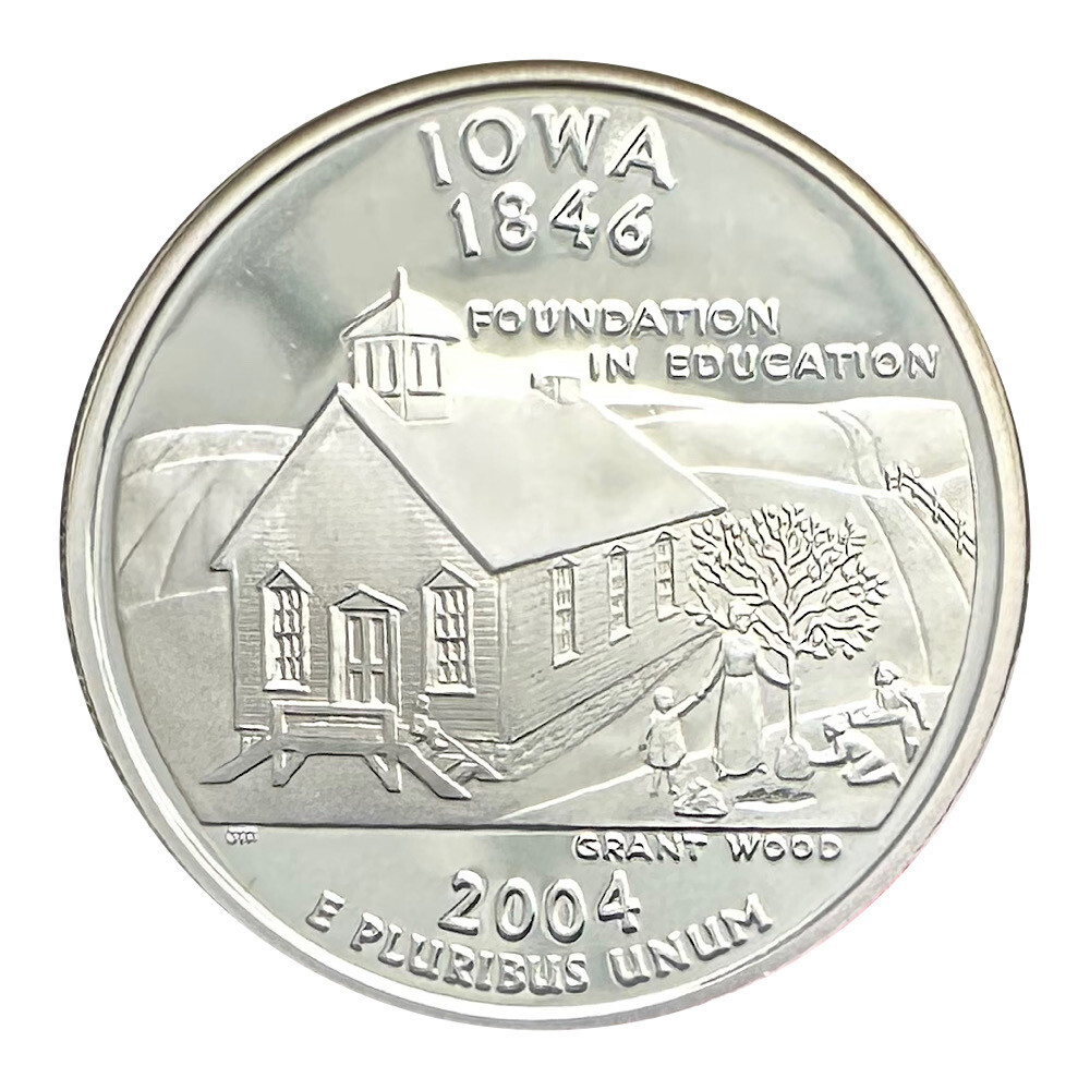  2004 S U S Silver Proof State Quarter Honoring Iowa Foundation In 
