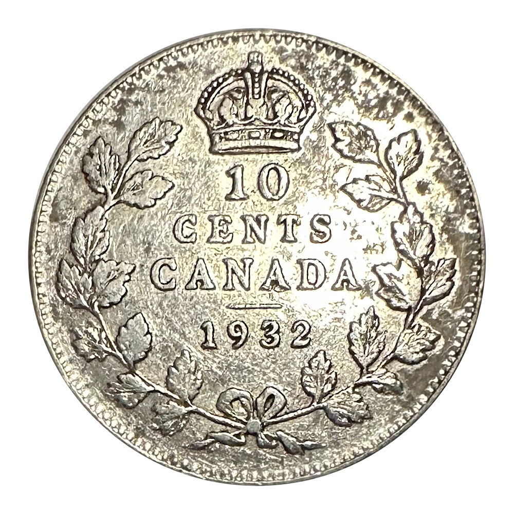 >1932 Canada Silver 10 Cents Coin V Property Room