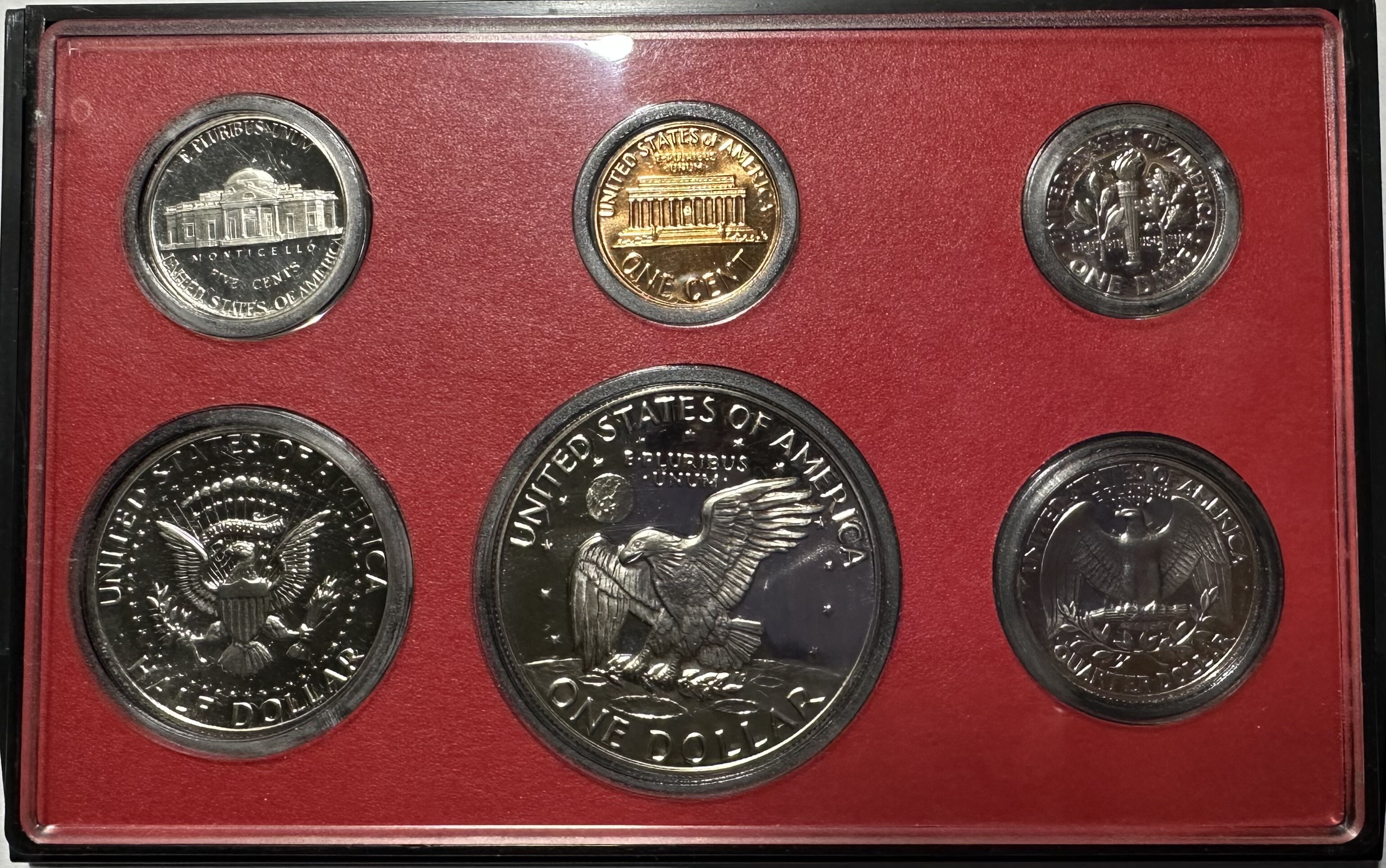 1977-S U.S. Proof Set - 6 Coins Including Eisenhower Dollar and Kennedy ...