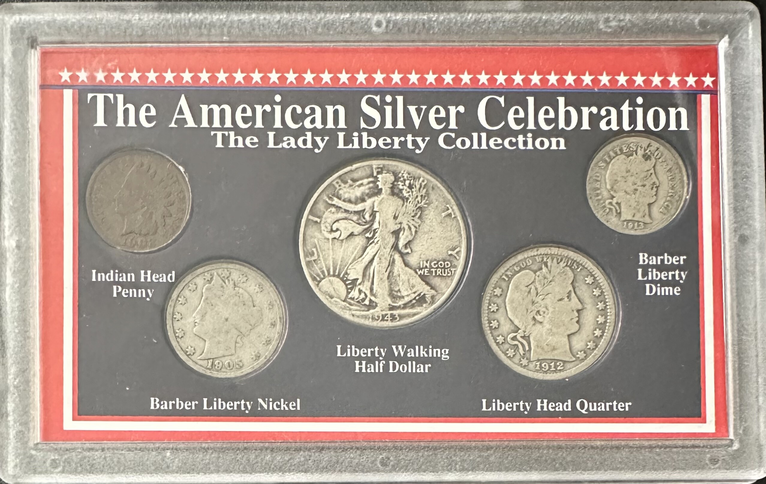 >The American Silver Celebration 5 U.S. Coins Encased Including
