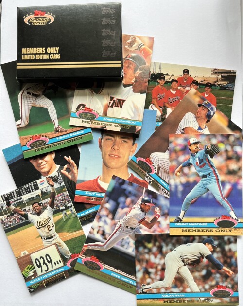 1991 Topps Stadium Club Limited Edition Cards - Members Only - 10 Baseball Cards