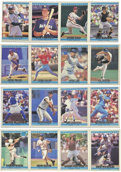 Group of 16 Donruss 1992 Baseball Cards Property Room