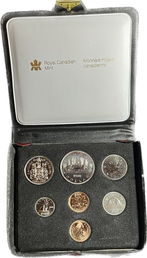 . 1980 Canada Royal Canadian Mint Uncirculated Coin Set 7 Coin Set