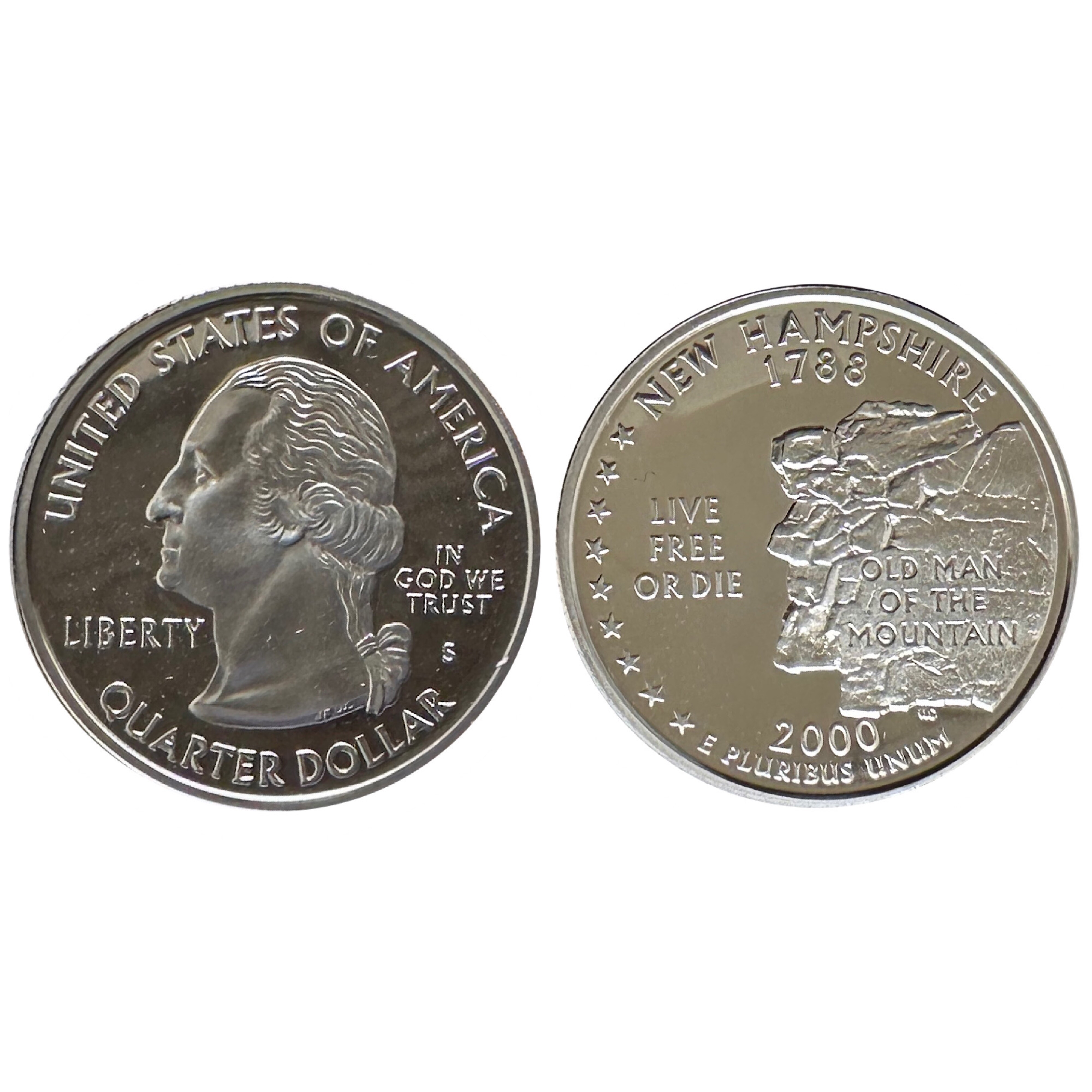 Proof Quarters 1984-S Proof Washington Quarter & 2000-S U.S. Proof State Quarter ...