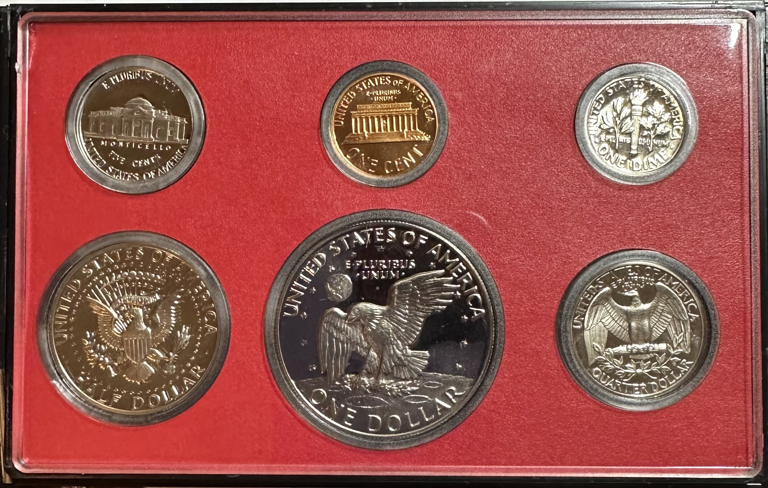 >1977-S U.S. Proof Set - 6 Coins Including Eisenhower Dollar and ...
