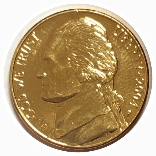 2004P U.S. Louisiana Purchase Nickel 24KT Gold Layered in