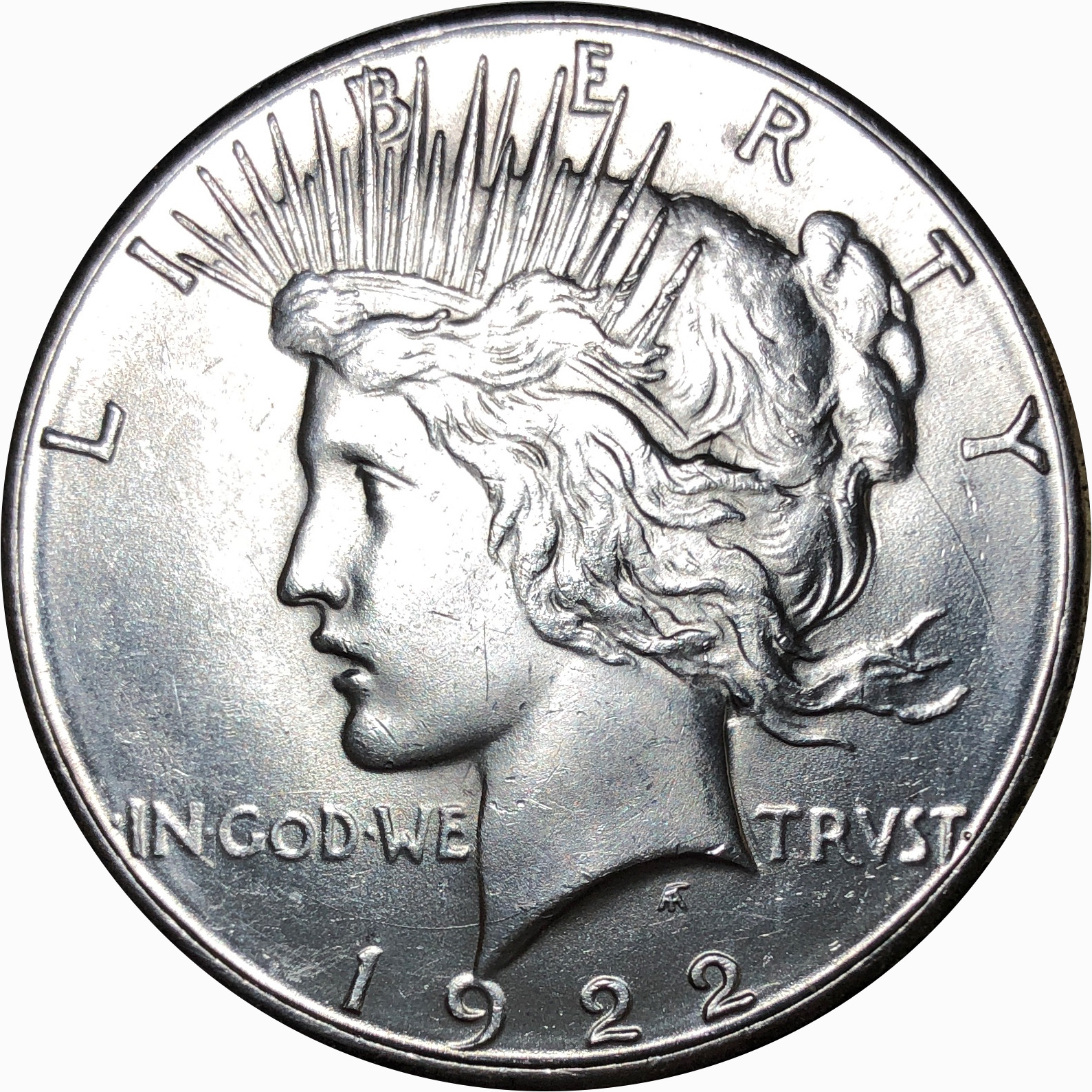 1922-S U.S. Silver Peace Dollar - Lustrous, Great Detail | Property Room