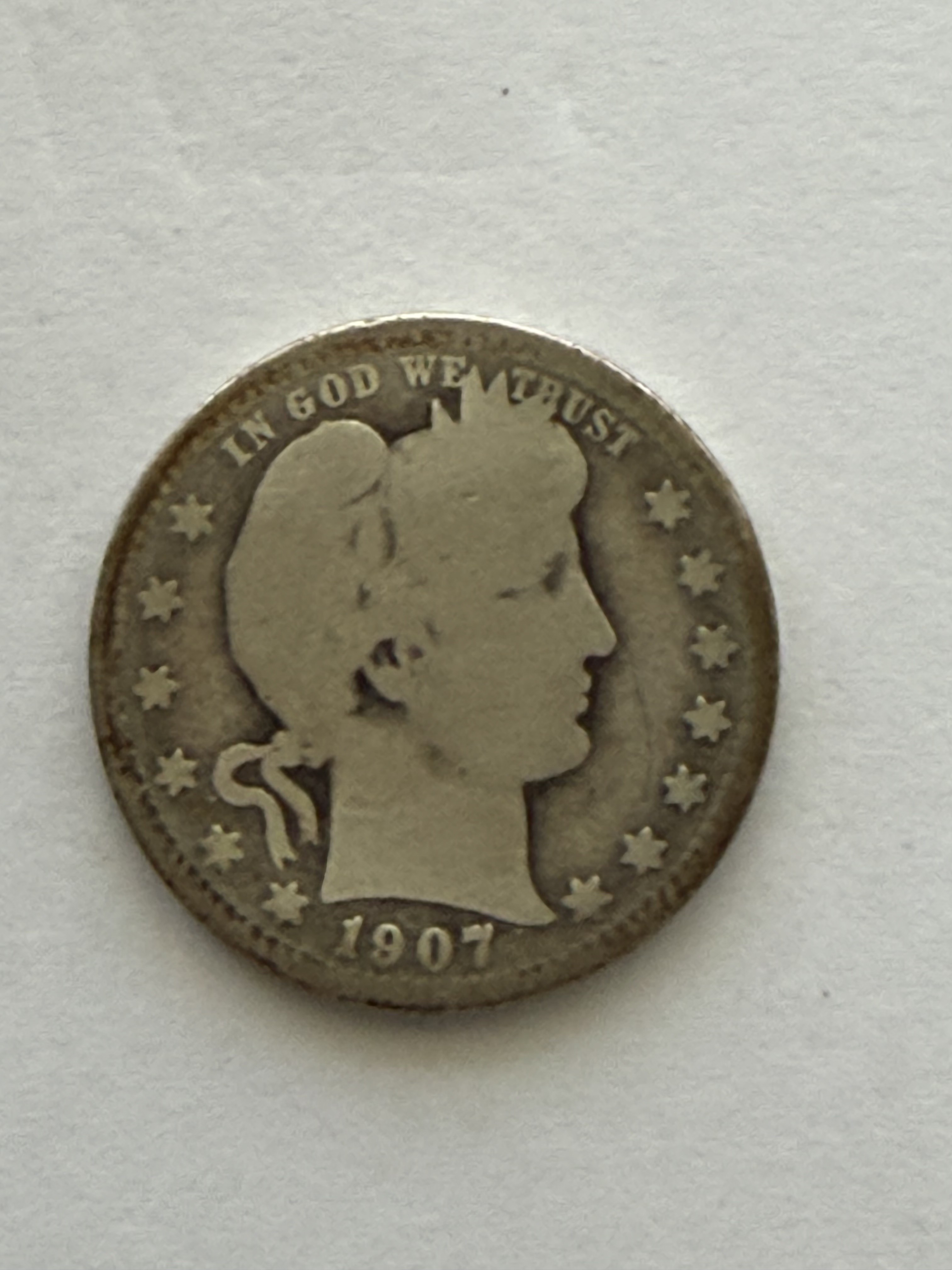 1907-O U.S. Silver Barber Quarter - New to Market