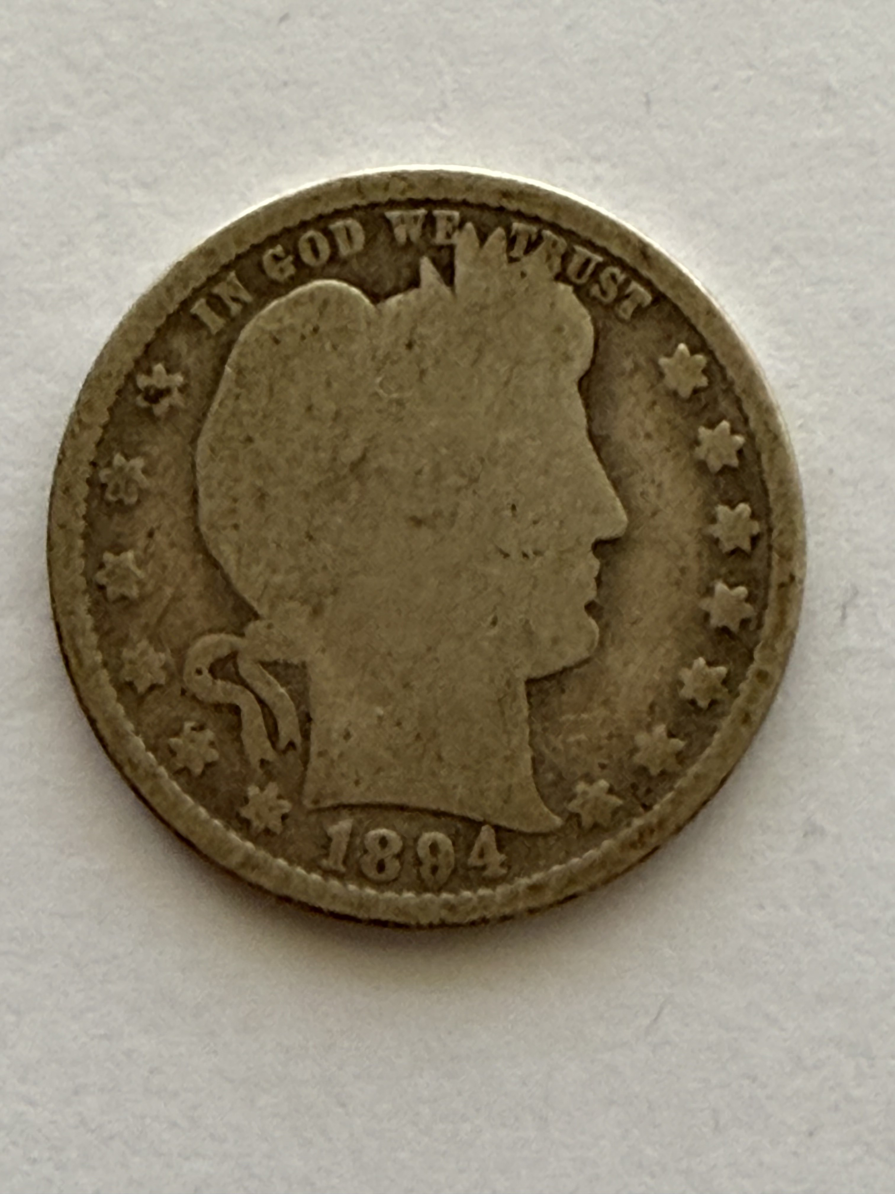 1894 U.S. Silver Barber Quarter