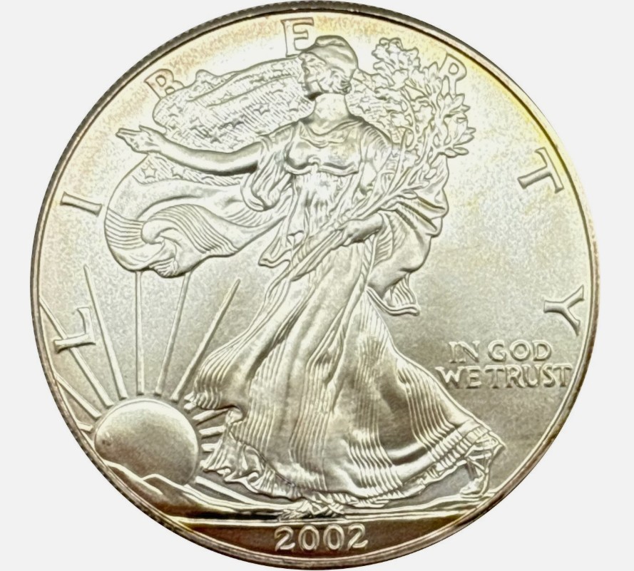2002 U.S. Uncirculated Silver American Eagle One Dollar - Brilliant Gem!