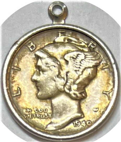 Handmade Silver Mercury Dime Necklace - Upcycled Vintage U.S. Coin Jewelry