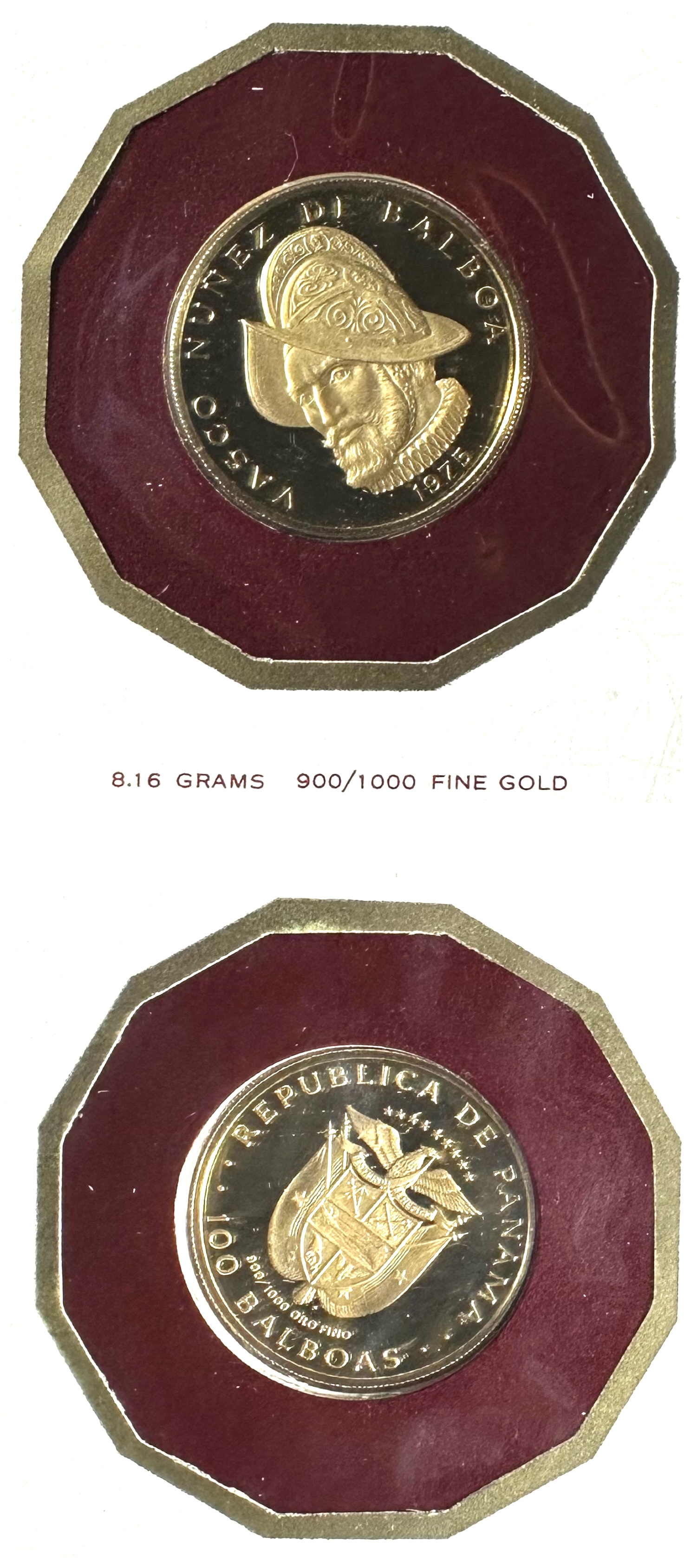 - 1975 $100 Balboa Gold Proof Coin of the Republic of Panama In Special ...