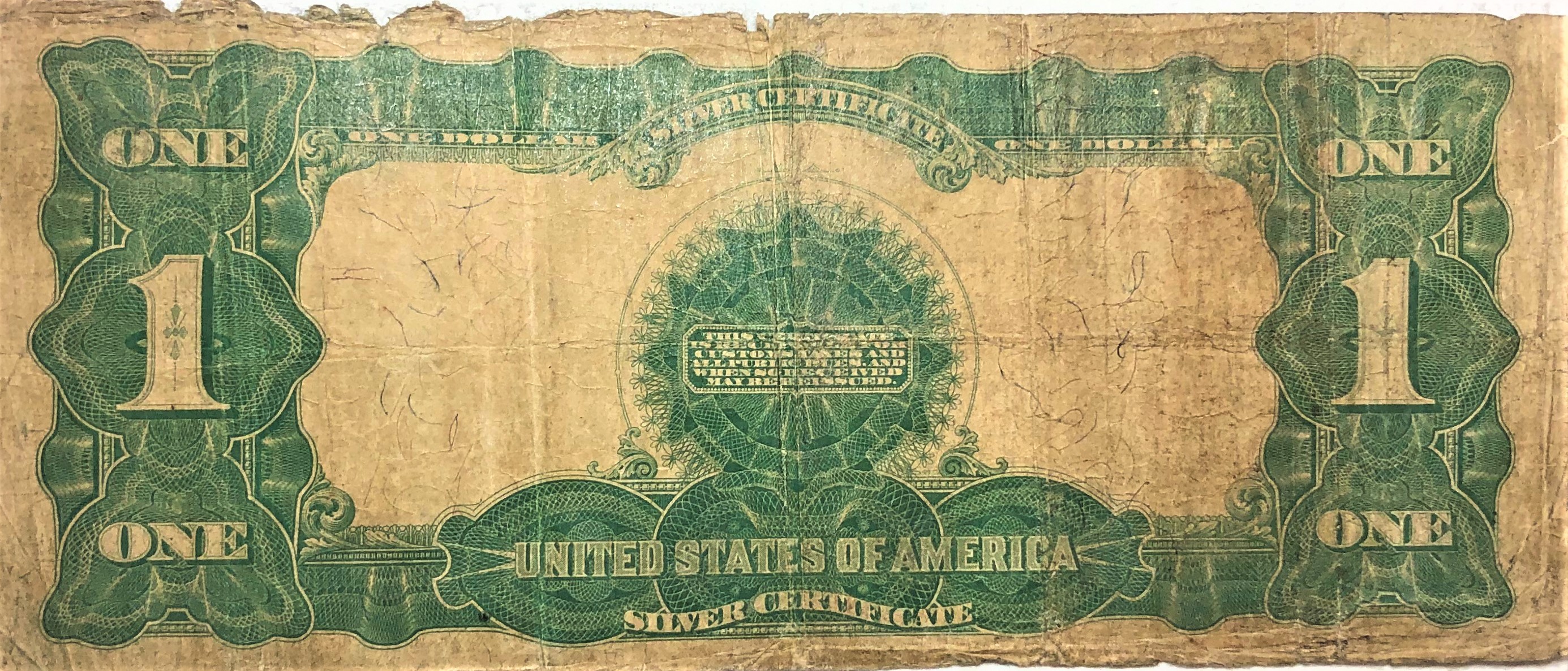 1899 US Black Eagle 1 Horse Blanket Currency Note Property Room