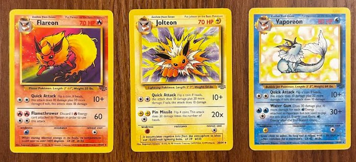 Pokémon (Pokemon) Jungle Set Trading Card Lot 12 Cards Including All 3 Rare Eeveelution Cards