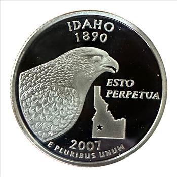 >2007-S U.S. Silver Proof Washington State Quarter Honoring Idaho