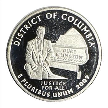 - 2009-S U.S. Silver Proof Washington Quarter - District of Columbia - Featuring Duke Ellington