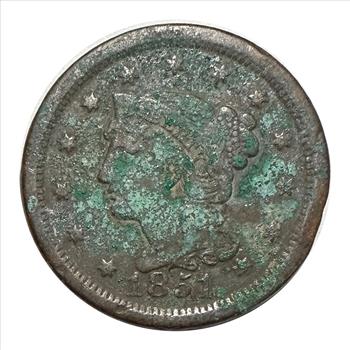 1851 U.S. Braided Hair Large One Cent