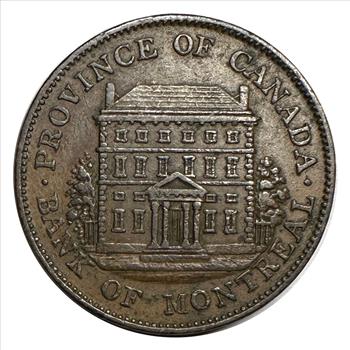 >1844 Canada Half Penny - Bank of Montreal Bank Token - Well Struck!