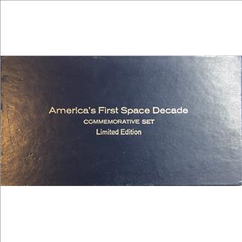 >1971 America's First Space Decade Commemorative Set - Sterling Silver Coin and U.S. Moon Landing Stamp First Day Issue