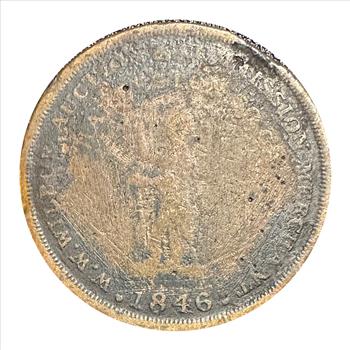 >1846 W. W. Wilbur Slave Auction Merchant Token - Charleston South Carolina - Reverse Type A (Thin Tree) Rare!