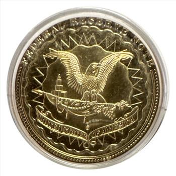 - $100 Benjamin Franklin Banknote Commemorative Coin - Gold-Layered