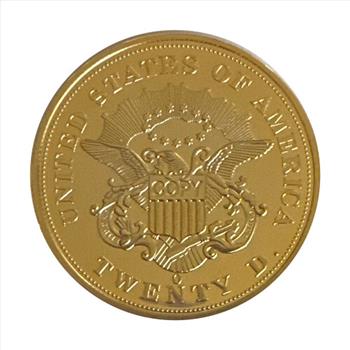 - 1861-O Double Eagle Replica 24k Gold Layered Archival Collection -Twenty Dollar Coin