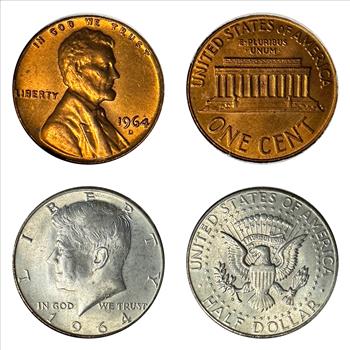 >Incredible Facts About Kennedy & Lincoln Life and Death-Including 1964-D U.S. Lincoln Cent and 1964 Kennedy Silver Half Dollar