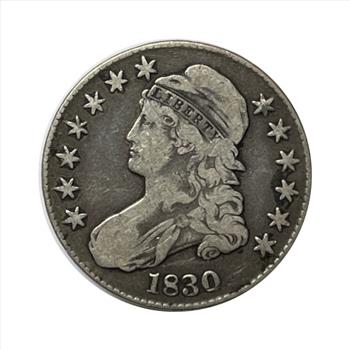 * 1830 U.S. Silver Capped Bust Liberty 50 Cent Coin