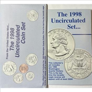 - 1998 (P&D) U.S. Mint Uncirculated Coin Set - 10 Coins and 2 Mint ...