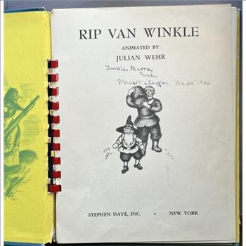 * 1945 Rip Van Winkle Animated Book with Moveable Characters on Many Pages