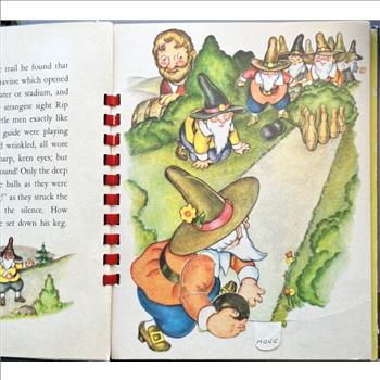 * 1945 Rip Van Winkle Animated Book with Moveable Characters on Many Pages