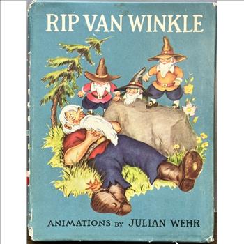 * 1945 Rip Van Winkle Animated Book with Moveable Characters on Many Pages