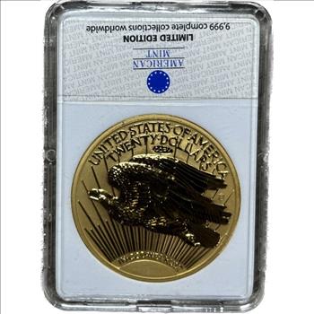 * 1933 Saint-Gaudens Gold Double Eagle Reverse Proof Replica - 24k Gold Layered Commemorative - Reverse Proof  Archival Collection