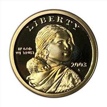 * 2003-S U.S. Mint Proof Sacagawea One Dollar - Edge Writing