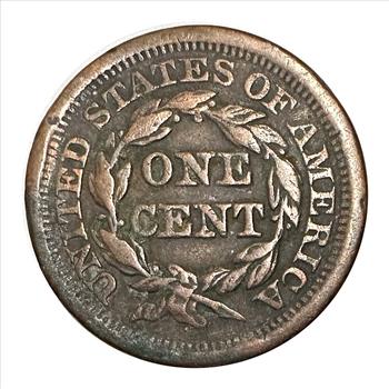 >1851 U.S. Braided Hair Large One Cent - Nice