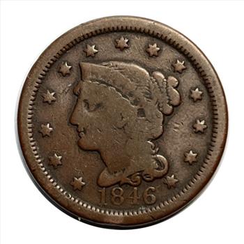 1846 U.S. Liberty Braided Hair Large One Cent