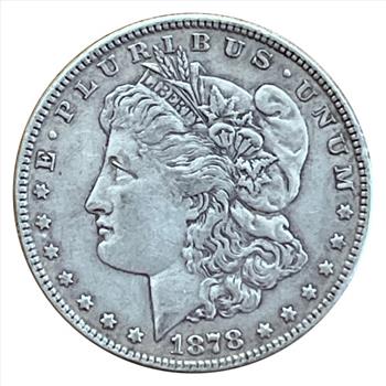 . 1878 US Silver Morgan One Dollar ($1) - Beautiful Detail - Full Liberty Head Band First Year Of Issue