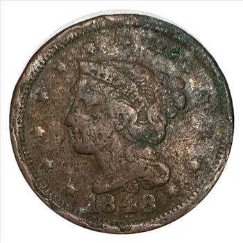 >1848 U.S. Braided Hair One Cent