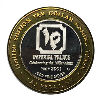 * Silver Strike! Collector's Series .999 Fine Silver $10 Gaming Token - 2001 Imperial Palace - Las Vegas, Nevada - 1966 Corvette