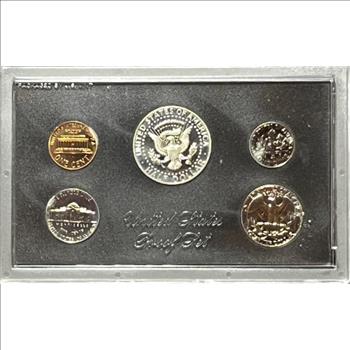 * 1969-S U.S. Proof Set - 5 Coins in Original Mint Packaging with Silver Kennedy Half