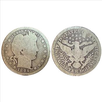>1894 U.S. Silver Barber Quarter