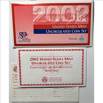 * 2002-D U.S. Mint Uncirculated Coin Set - 10 Coins in Original Mint Packaging