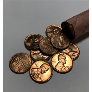 1962-D U.S Roll of  Lincoln Memorial Cents - Uncirculated Brilliant Red